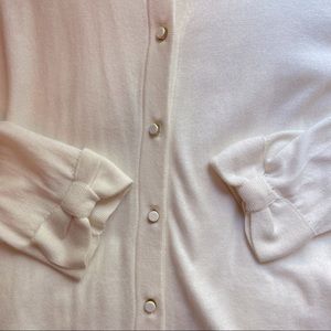 White Kate Spade Cardigan with Cropped Bow Sleeves